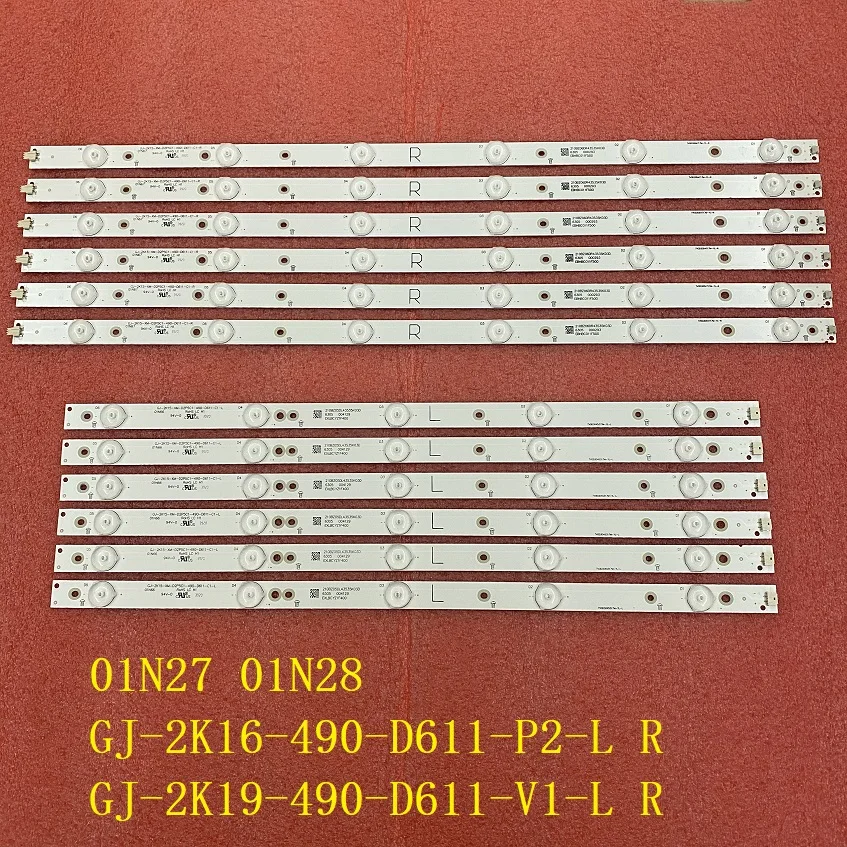 12 шт. светодиодная лента для подсветки 49PUT4900 49PFS5301 49PUF6701 Φ L 01N27 01N28