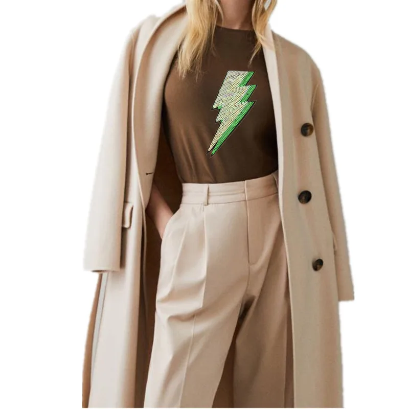 Одежда женская рубашка верхняя нашивка молния блестки сделка с этим футболка для