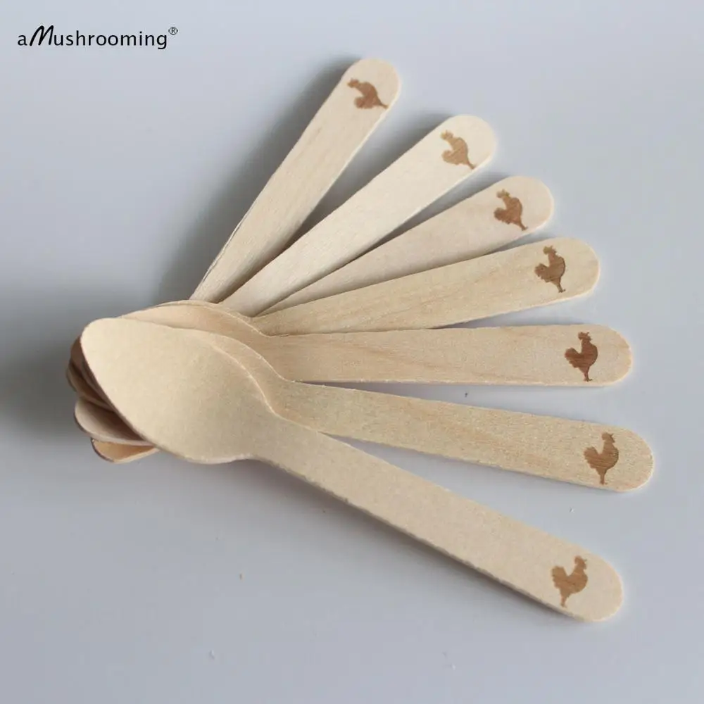 3000x индивидуальная лазерная гравировка мини чайные ложки с петухом