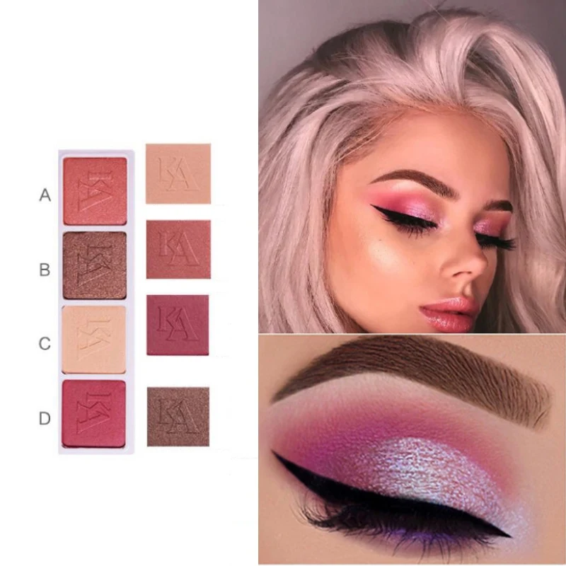 4 Цвета Палитра теней матовый блеск палитра макияж декоративная косметика