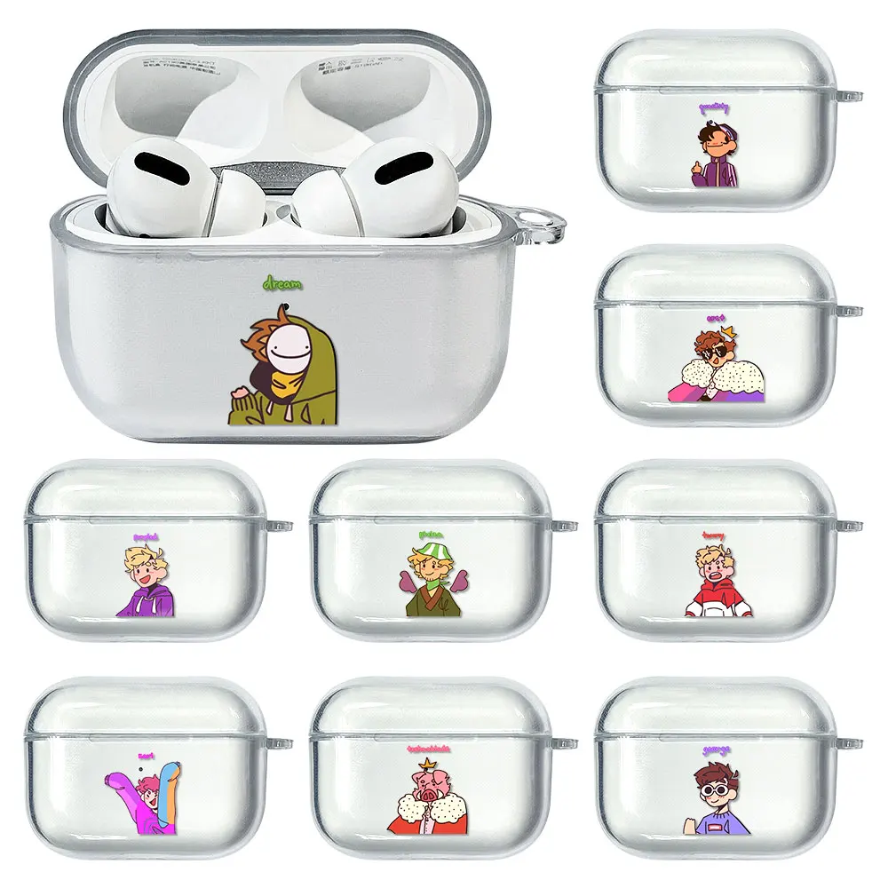 

Dream Smp Transparent Case For Apple Airpods Pro Casing Silicone Bluetooth Earphone Box for Air pods 3 Pro Cover Capa Shell Bag