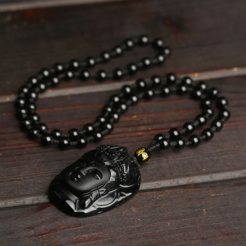 Натуральная Подвеска из черного обсидиана подвески с подвеской в виде головы