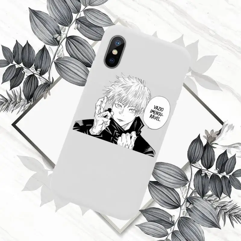 

Jujutsu Kaisen Phone Case White Candy Color for iPhone 11 12 mini pro XS MAX 8 7 6 6S Plus X SE 2020 XR