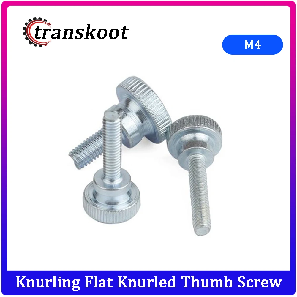 10PCS M4 Knurling Flat high Head Knurled Thumb Screw Hand Tighten Computer Screws carbon steel with znic | Обустройство дома