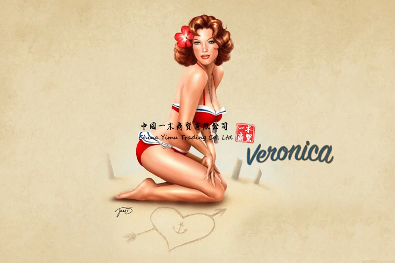 

9pinup Girl Sticker Decal Sexy Brunette Beach Sand Veronica Sexy Legs