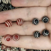 2pcslot thousand year old old beads pyu beads heirloom wholesale 10mm12mm jewelry with accessories red black in bulk jewelry