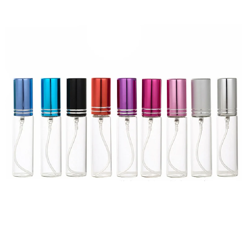 

20pcs/lot 5ML 10ML Travel Glass Perfume Bottle Clear Spray Pump Atomizer Mini Sample Test Vials Refillable Cosmetic Containers