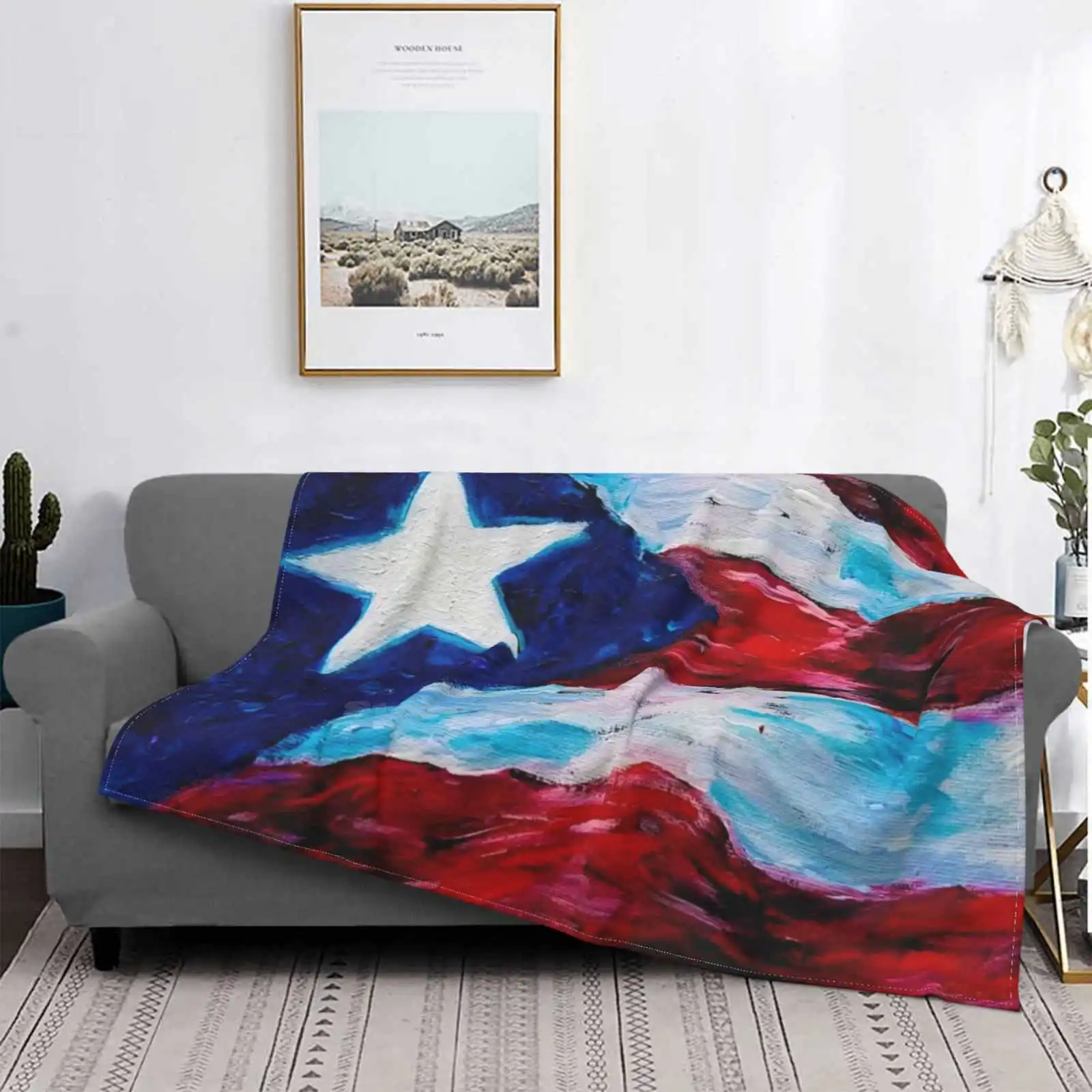 

Пуэрто-Рико Флаг ворсистый плед мягкое теплое одеяло диван/кровать/путешествия Любовь Подарки красные синие белые кисти абстрактный флаг баннер