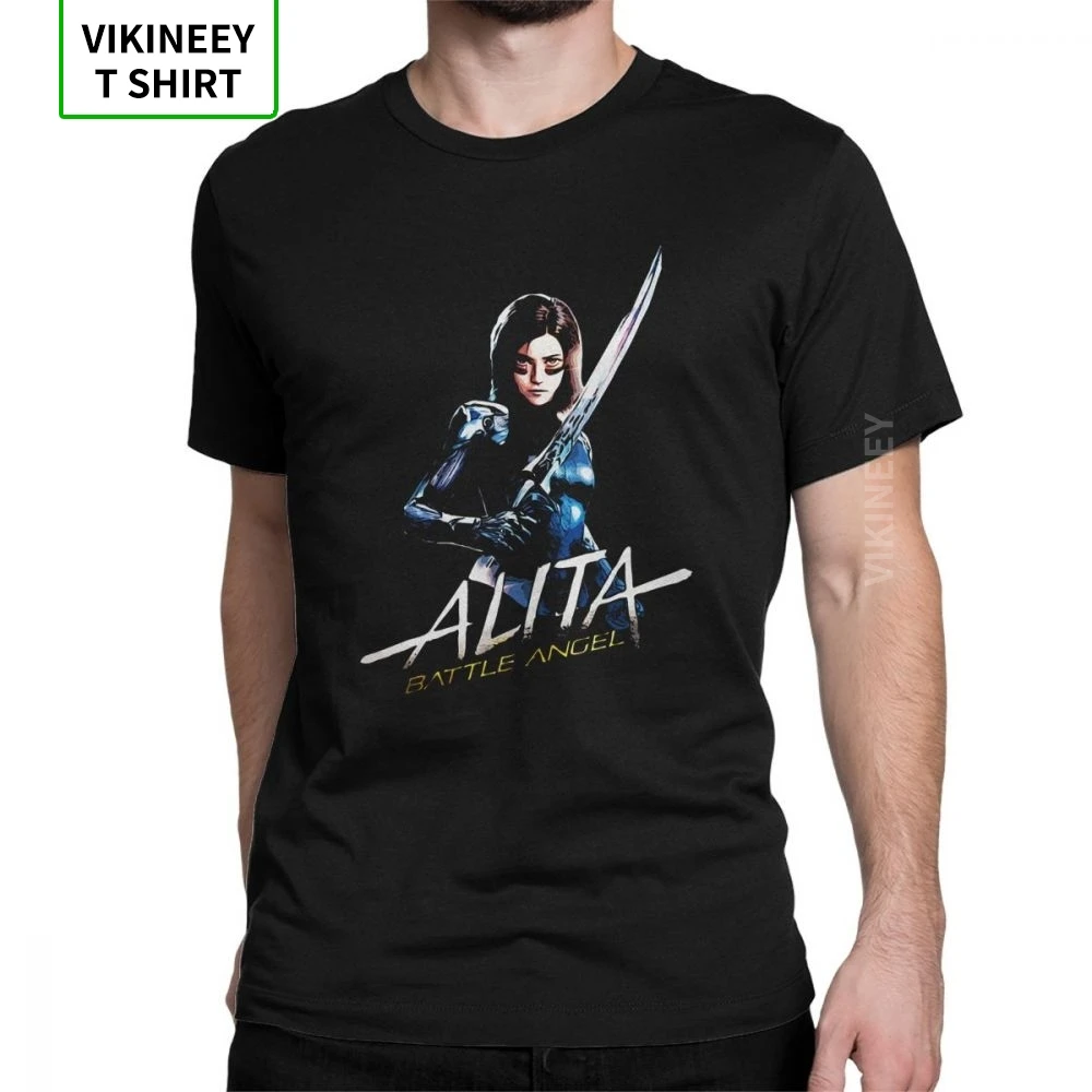 Battle Angel Alita футболки Gunnm комиксов аниме Мужская футболка в винтажном стиле