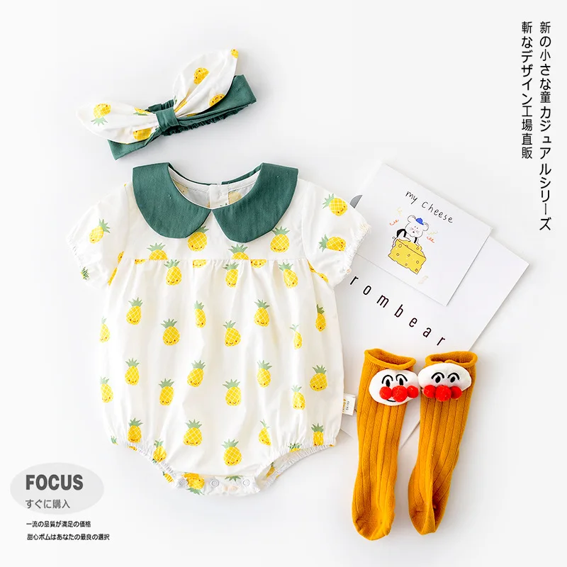 Боди для малышей Комбинезон девочек с изображением ананаса Детская одежда bebe