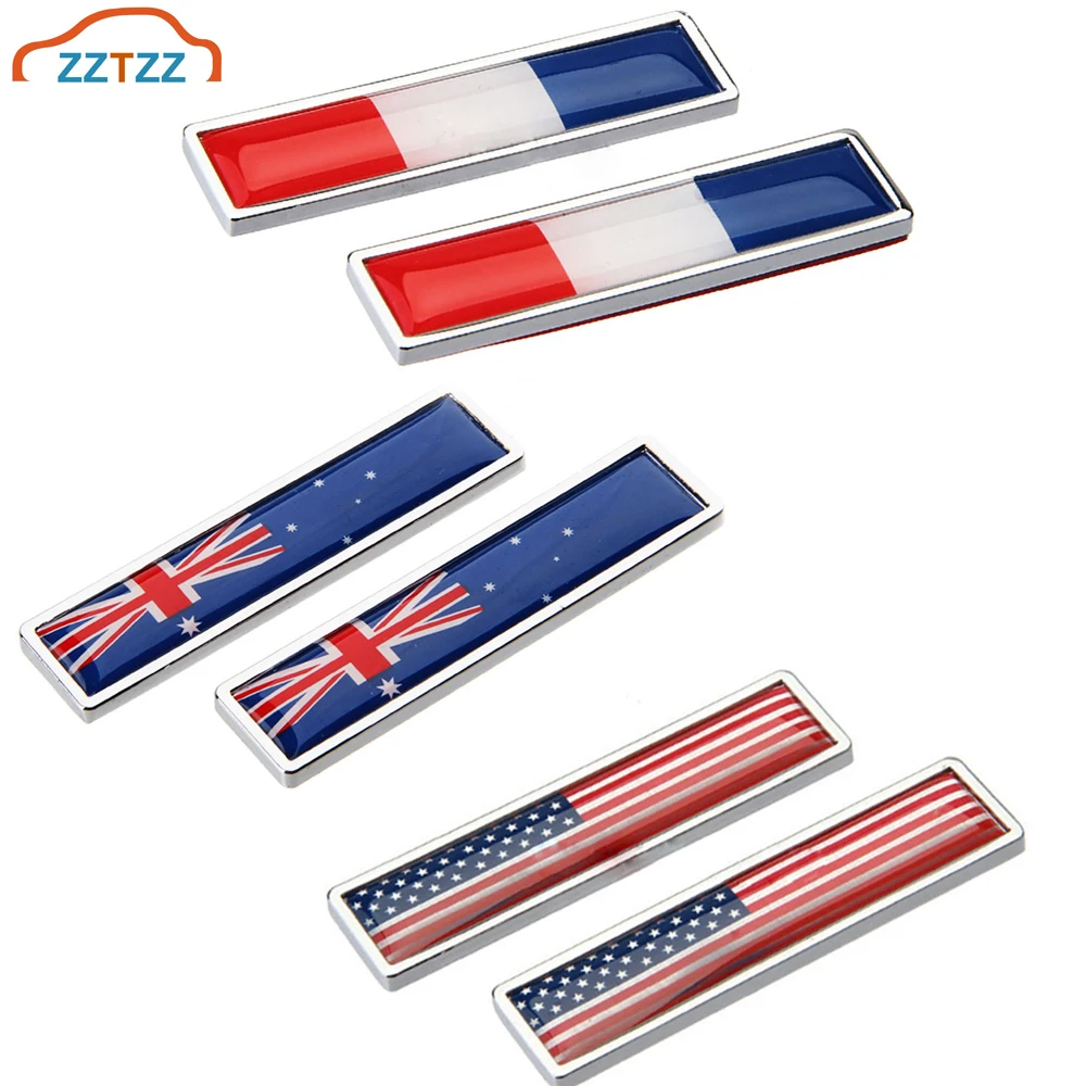 1 пара 3D металлический стикер для автомобиля алюминиевый флаг Автомобильный
