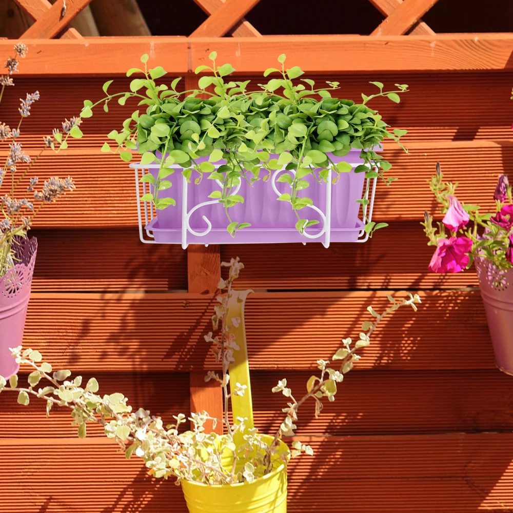 

1 Set Rectangular Gardening Pot Tray Flowerpot Rack Hanging Rack for Home