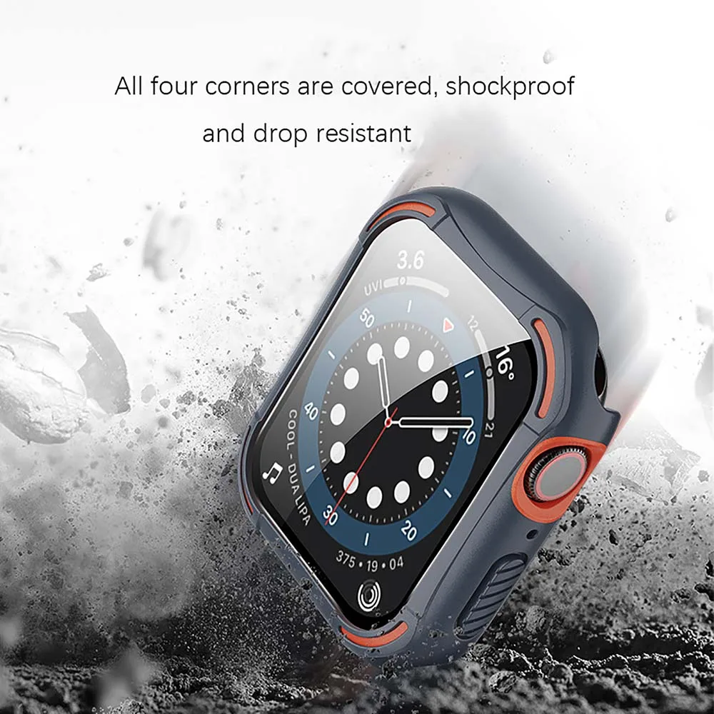 

Watch Protective Cover Crash Bumper Case Screen Protector for Apple 4 5 6 SE Series 40mm 44mm