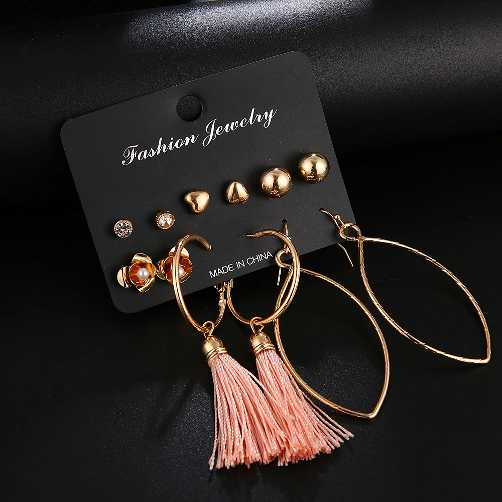 Женские винтажные серьги-подвески с геометрическим орнаментом серьги золотого