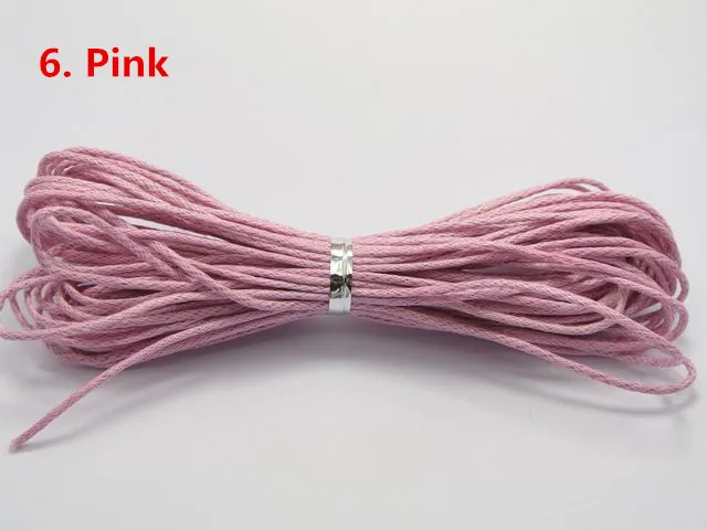 Pink 30meter Оптовые цены 30 метров вощеный хлопок Бисероплетение Шнур 1,5 мм украшения браслет ожерелье diy Аксессуары - Цвет: Pink 30meter