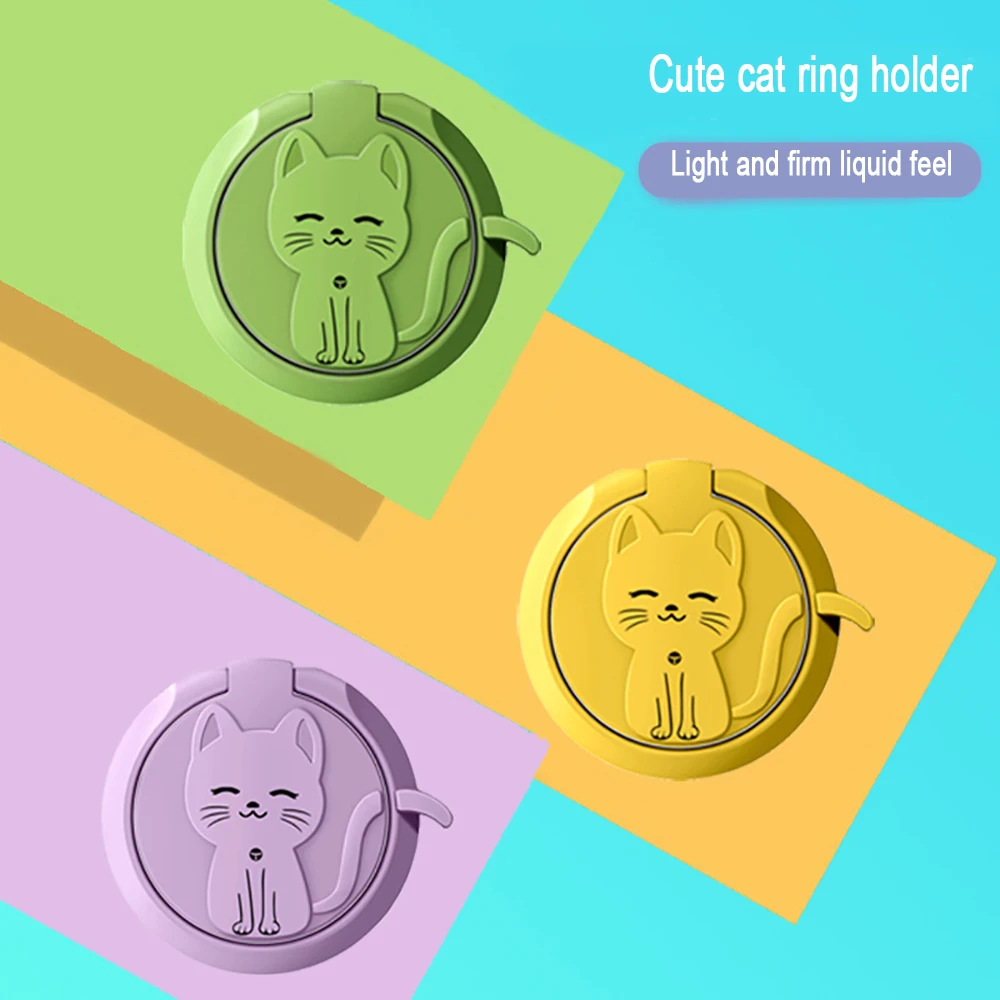 Держатель-кольцо для телефона с рисунком милого кота вращающийся на 360 градусов |