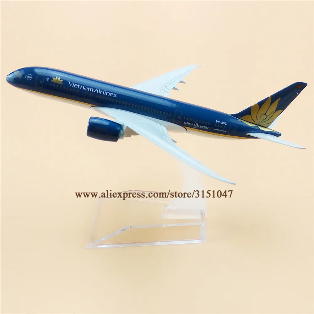 

16cm Metal Aircraft Plane Model Air Vietnam Airlines Boeing 787 B787 Airways Airplane Model w Stand Kids Gift