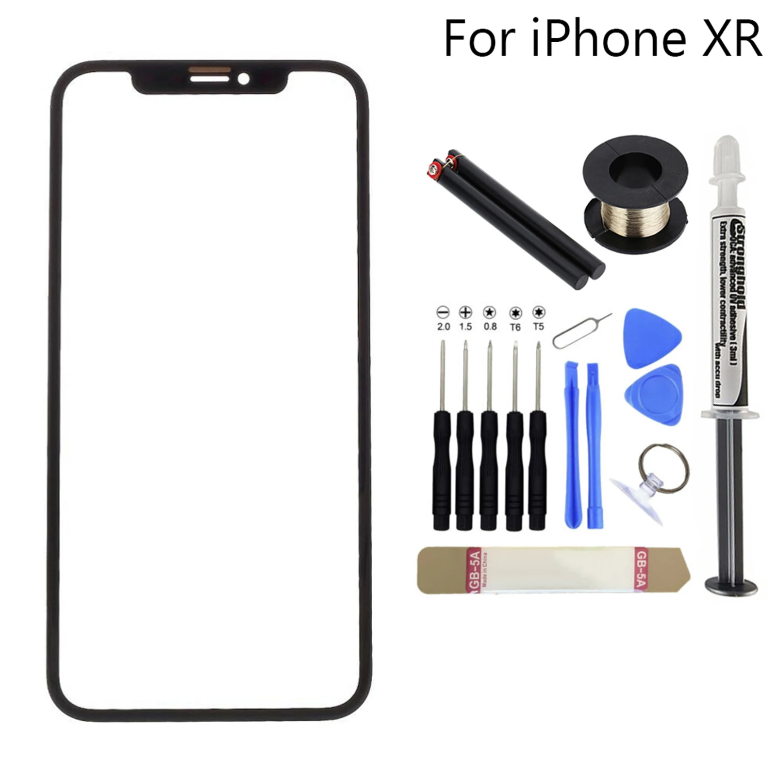 replacement screen front glass lens cover uv loca glue kit for iphone xxrxs screen protector free global shipping