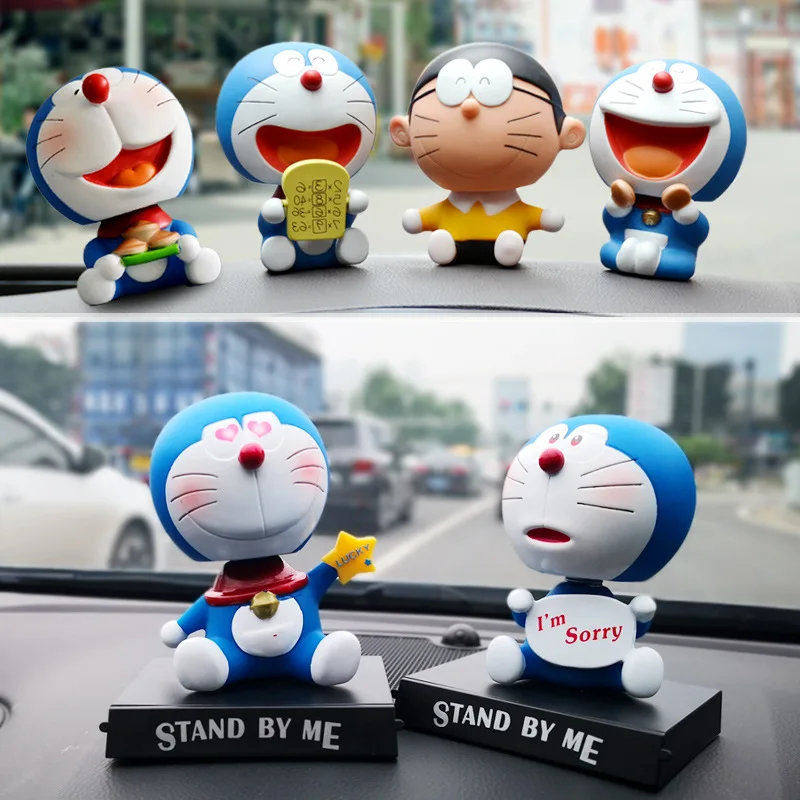 Детская Игрушечная модель Doraemon с вращающейся головой 11 см украшение для
