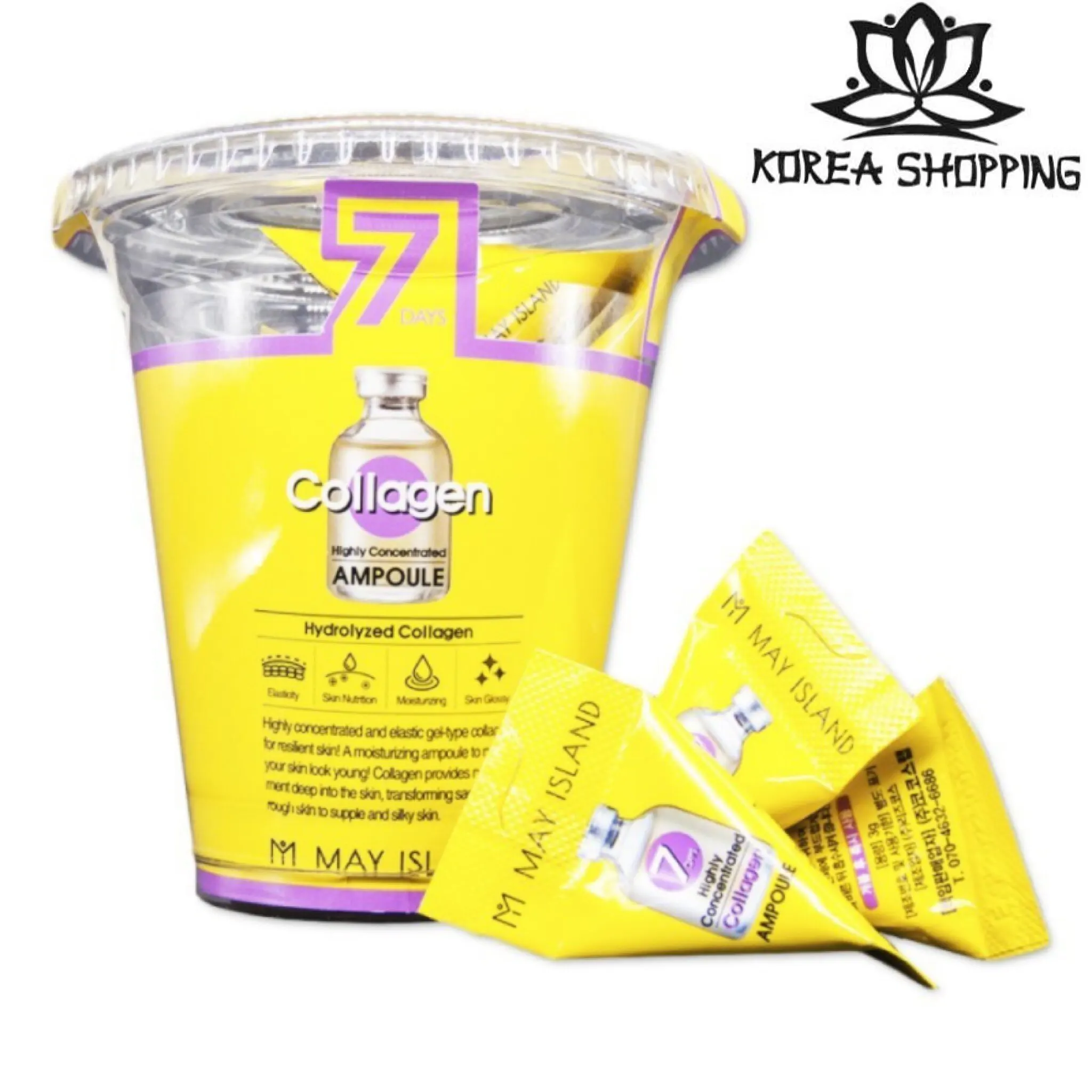 Ампула с коллагеном для лица May Island 7 Days Highly Concentrated Collagen. 100% ОРИГИНАЛ. Корейская