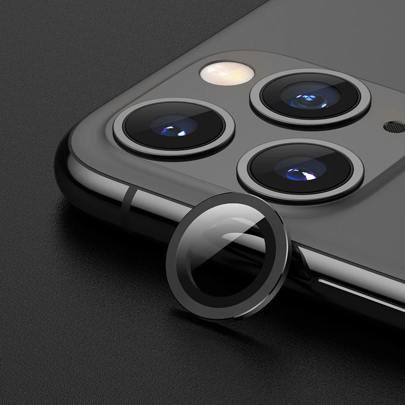 Защитная пленка для экрана объектива камеры iPhone 11 Pro Max металлическая рамка