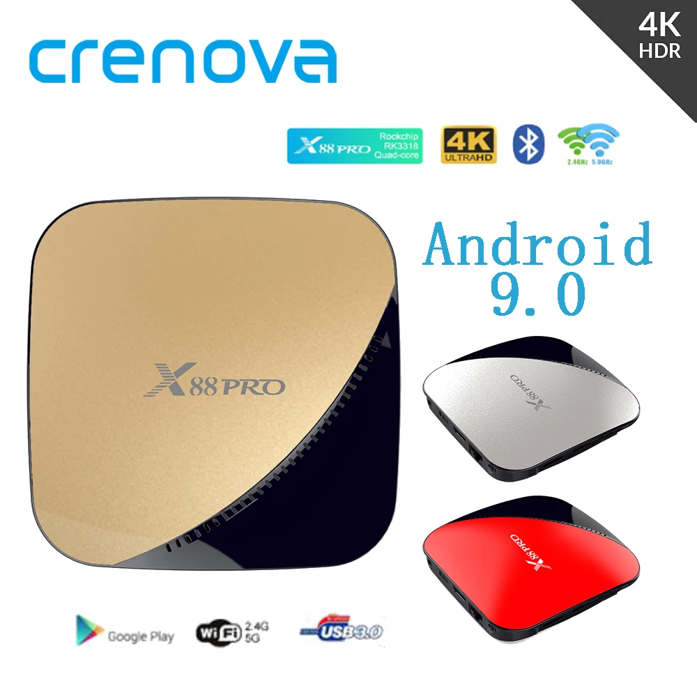 CRENOVA X88 PRO Android tv Box 4K 3D RK3318 4 Гб ОЗУ 64 ГБ 32 2 г/5 г Wi-Fi Youtube Google Play Smart | Электроника