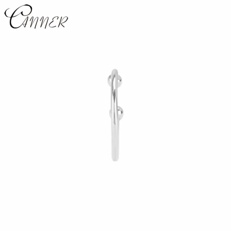 

CANNER 925 Sterling Silver Slim Ear Cuff Earrings for Women Jewelry Korean Clip on Earring Without Piecing Small C Shape Earcuff