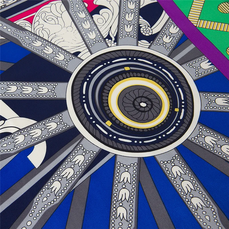 2021 Новый Элитный бренд шаль 100% саржа Шелковый шарф колеса хиджаб квадратный