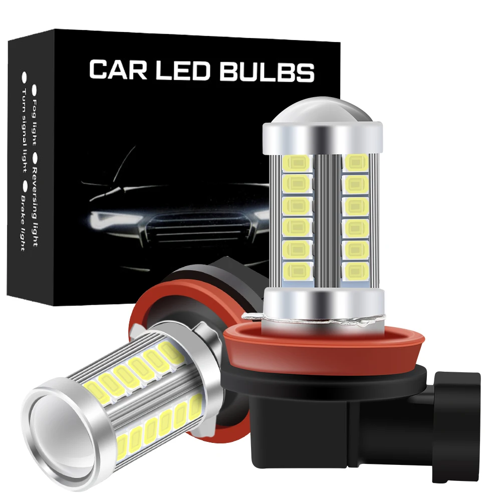 2pcs LED 12V Lamp Auto Fog Lights Bulb H8 H11 H16 9006 HB4 PSX24W PSX26W 2504 9005 HB3 P13W PSX26W for The Car Accessories White