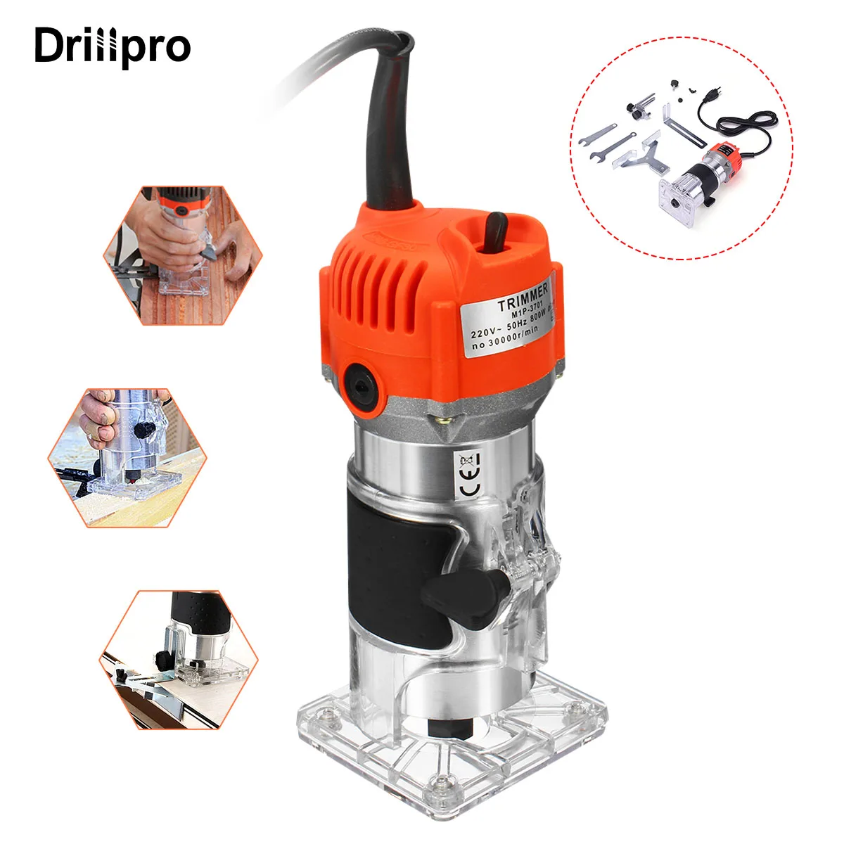 Деревообрабатывающий электрический триммер Drillpro 30000 об/мин