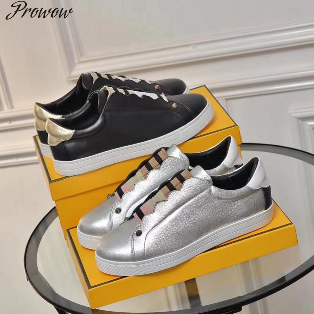 

Prowow Women's Shoes Outdoor Comfortable Shoes Genuine Leather Women's Shoes Causal Sneakers Top Quality Luxury Shoes