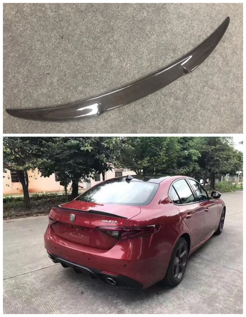 

Carbon Fiber Car Rear Trunk Lip Spoiler Wing Fits For Alfa Romeo Giulia Type 4-door Sedan 2016 2017 2018 2019