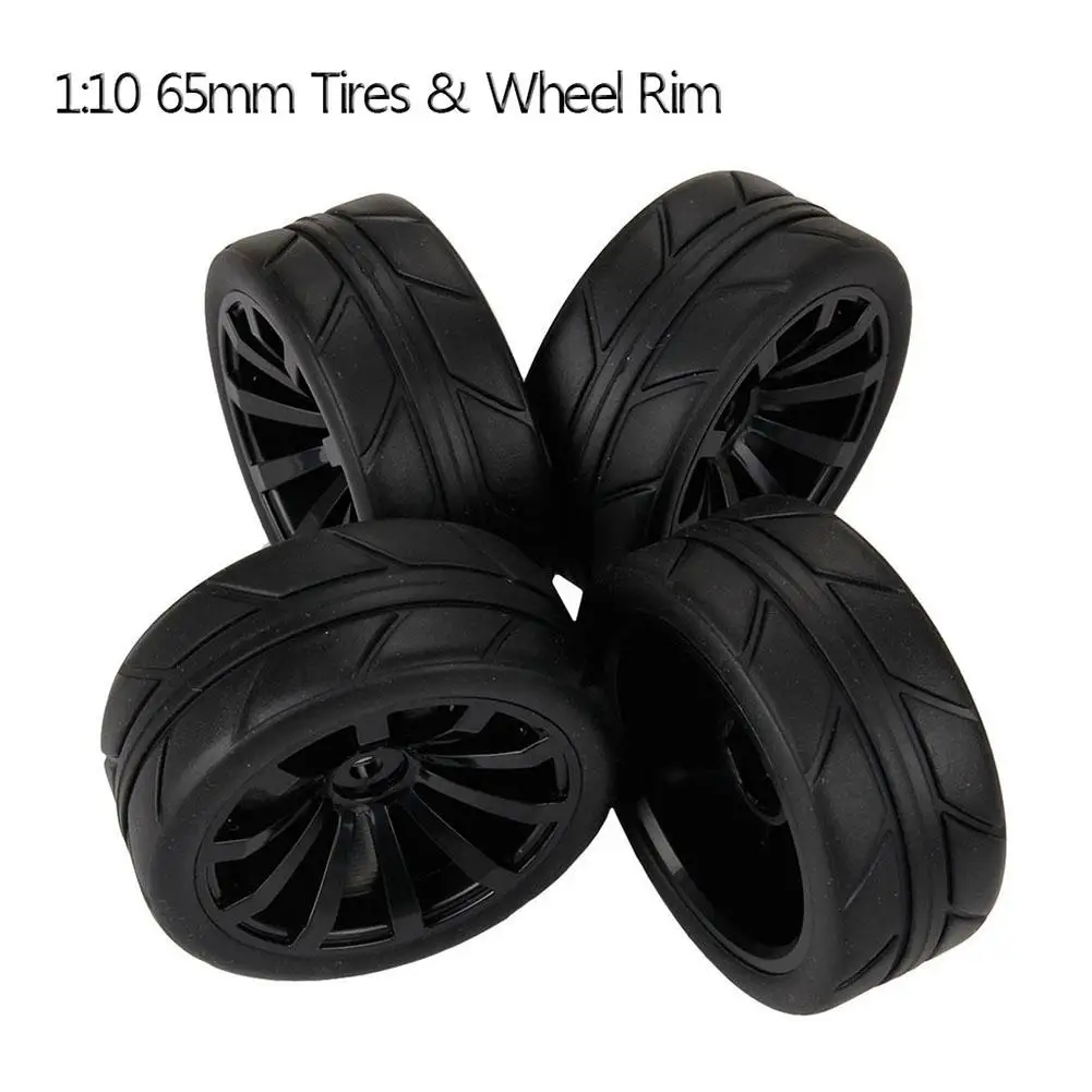 4 шт. 1/10 резиновые шины RC для гоночных автомобилей на ободе колеса дороги подходят