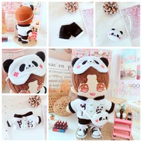 doll clothes panda cartoon blindfold messenger bag tops and pants for 20cm exo doll accessories for korea kpop exo idol doll