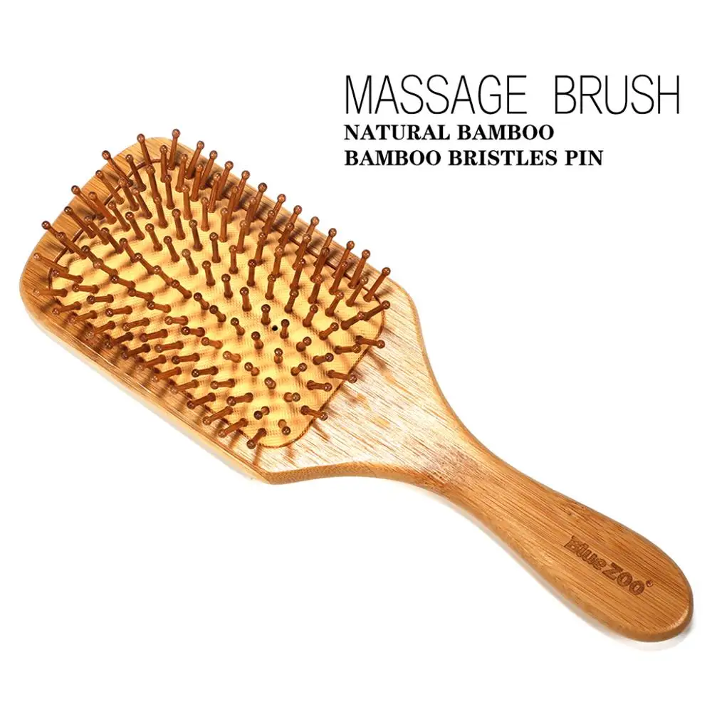 

2 шт., профессиональная щетка для волос, массажная Расческа для кожи головы, Бамбуковая ручка, щетка для влажных волос, инструмент для ухода з...