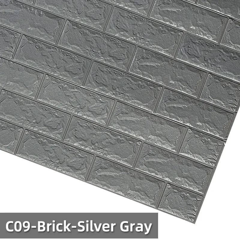 C09-Brick-SilverGray Kaguyahime 3D обои кирпич DIY самоклеющиеся наклейки s Декор обои для гостиной Детская комната Кухня водонепроницаемый стикер - Цвет: C09-Brick-SilverGray