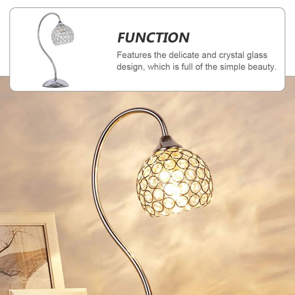 

1Pc Decorative Table Lamp LED Glass Light Bedroom Desktop Light Gift (UK Plug)