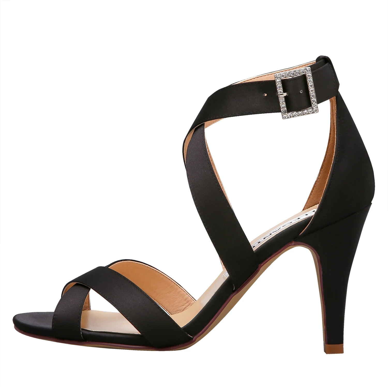 Летние босоножки Женская обувь на высоком каблуке Цвет Черный С открытым носком