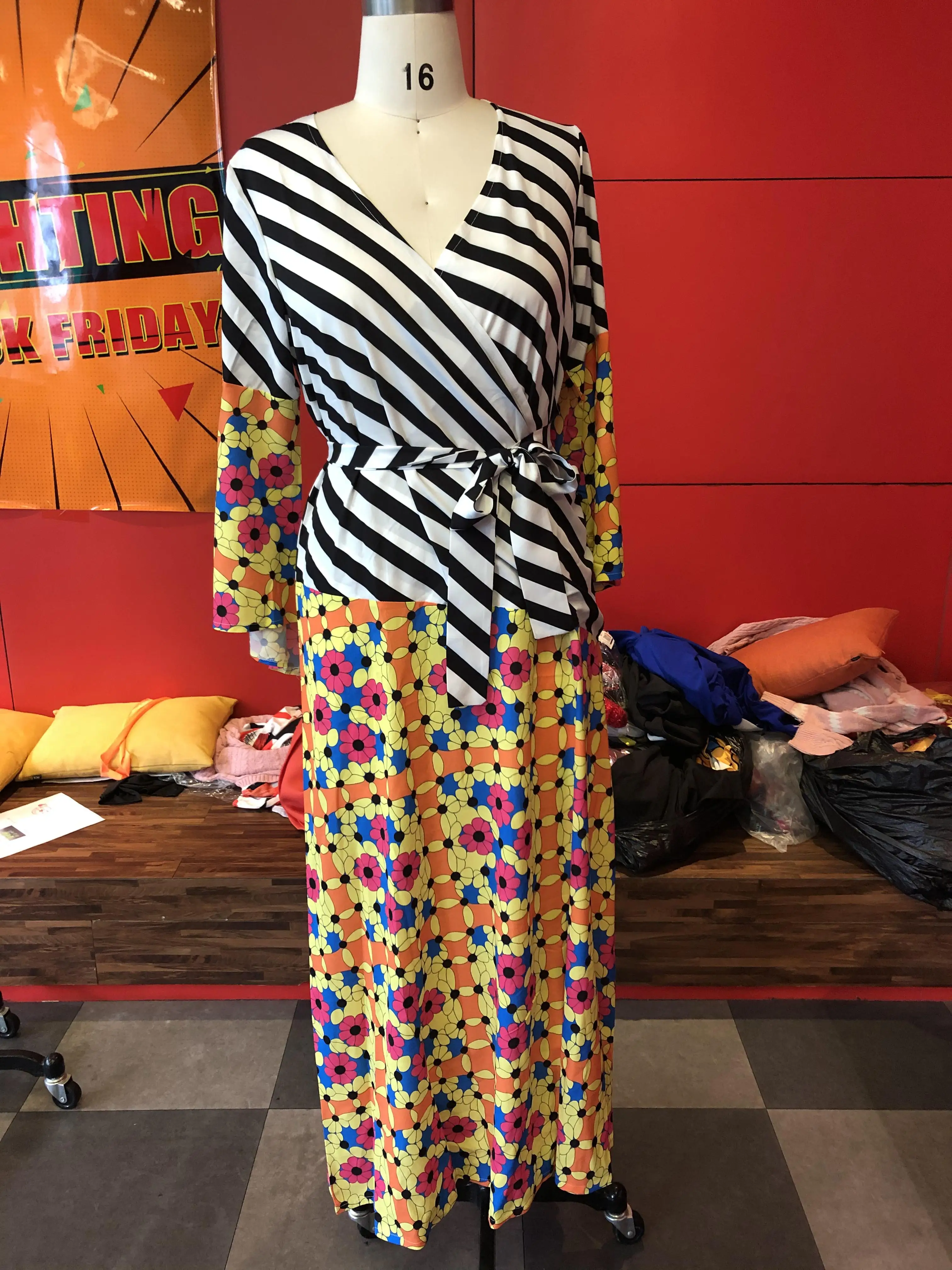 Женское длинное платье в стиле пэчворк платье-макси трапециевидной формы с