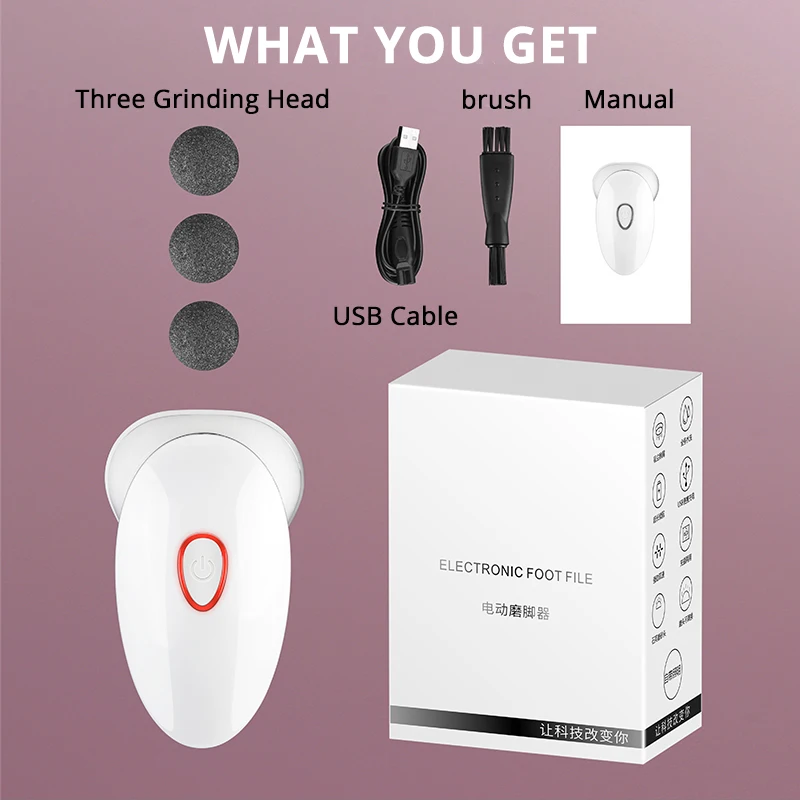 

Electric Foot Grinder Foot Heel File Remover USB Rechargeable Callus Remover Feet Care Tool for Hard Cracked Skin