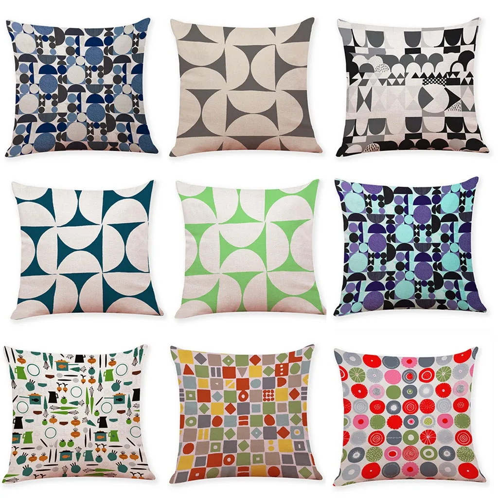 Наволочка с рисунком линий удобная льняная наволочка толстая для здоровья C 9 2 |