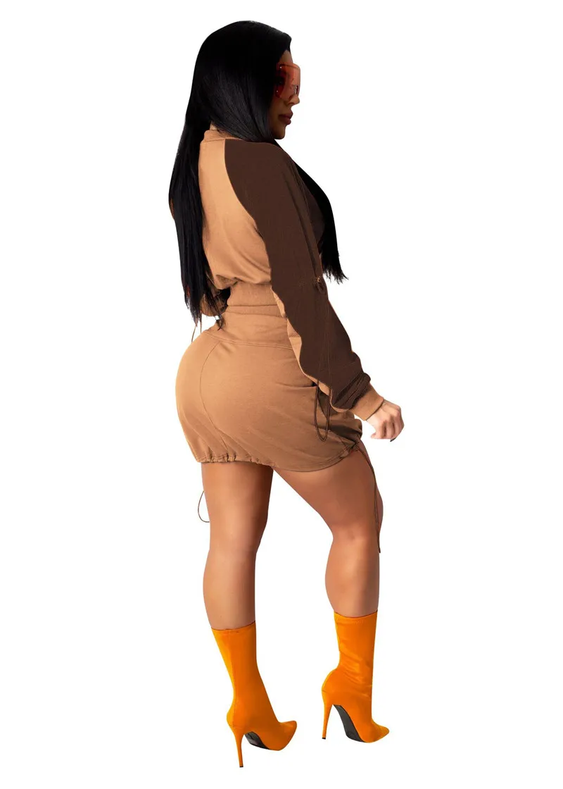 

Women's Tracksuit Two Piece Set Spring Autumn Clothes Zipper Crop Top And Mini Skirt Suits Casual Female Outfits Chandal Mujer