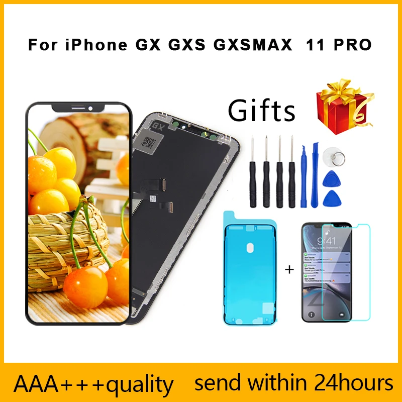 

ЖК-дисплей Gx AMOLED без битых пикселей для iPhone X XS Max 11 Pro, дисплей с сенсорным экраном и дигитайзером в сборе, замена, качество AAA