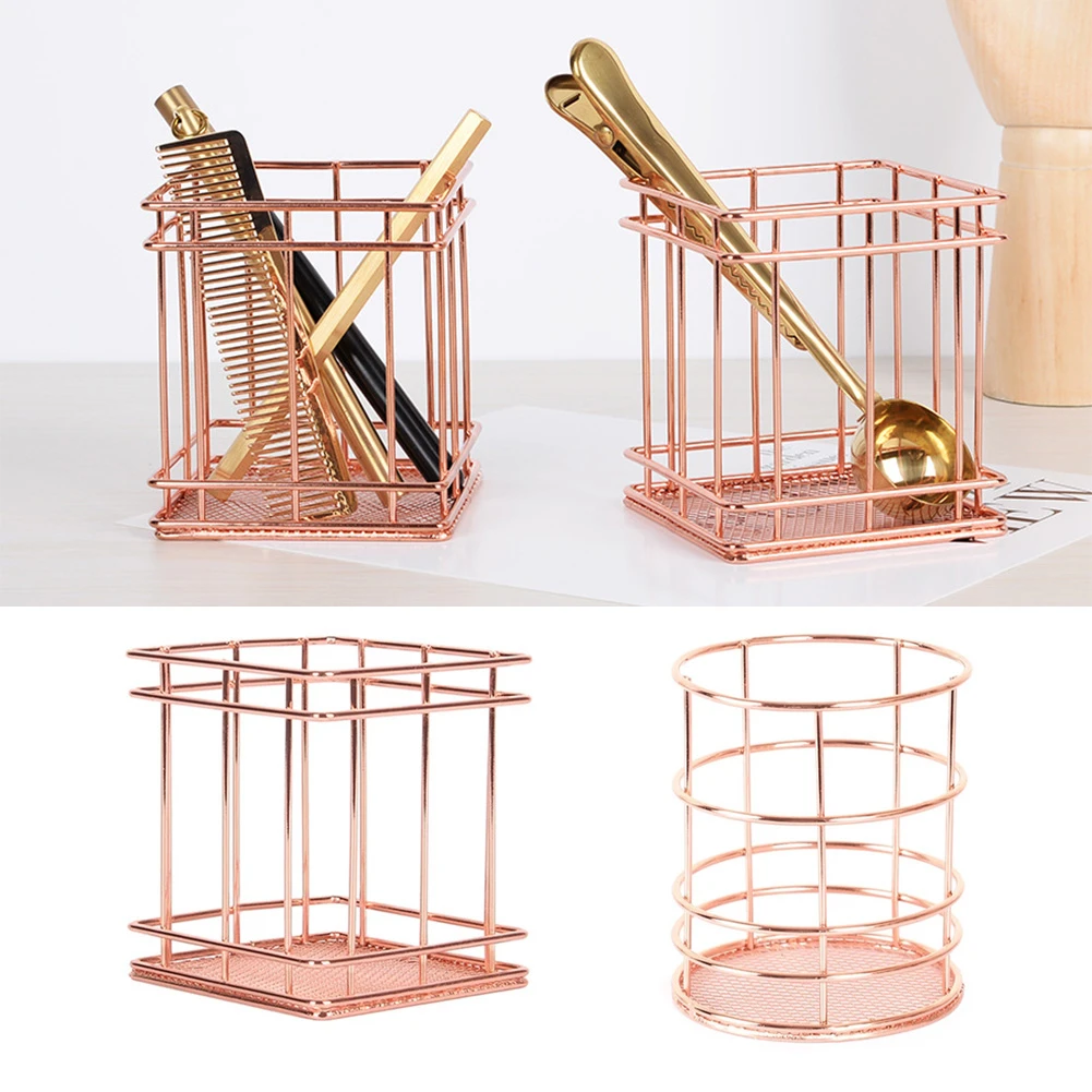 Железный контейнер для ручек в скандинавском стиле Ins корзина хранения розового