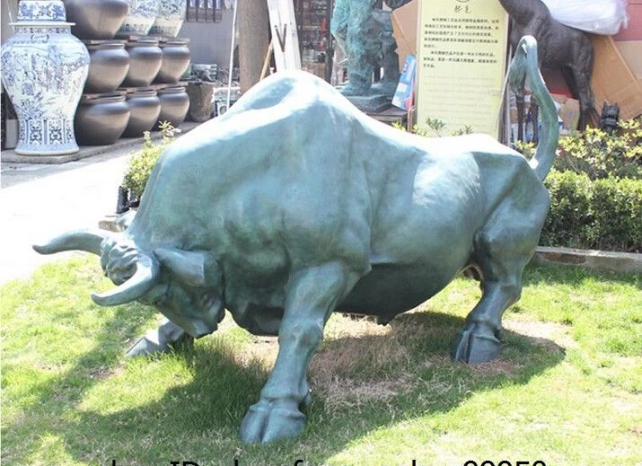 free shipping Western Folk Bronze Copper Art Sculpture Bullfighting Bull Cow Cattle OX Statue | Дом и сад