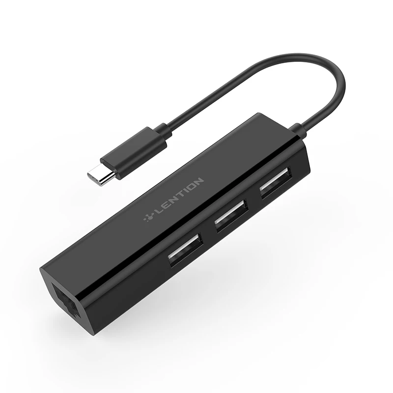 Концентратор с 3 портами USB адаптер RJ45 Ethernet LAN для MacBook Pro 13/15/16 (Thunderbolt 3) Mac Air 12