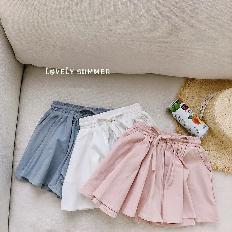 Летняя мода для девочек мягкая хлопковая юбка шорты штаны повседневные малышей