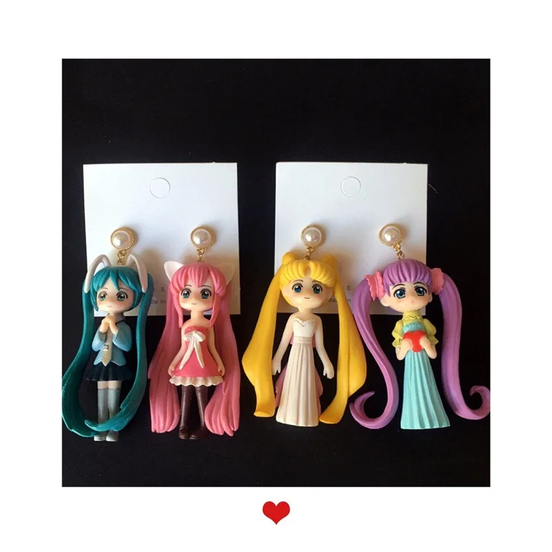 Длинные серьги милые асимметричные красивые для девушек жемчужные ногтей женщин