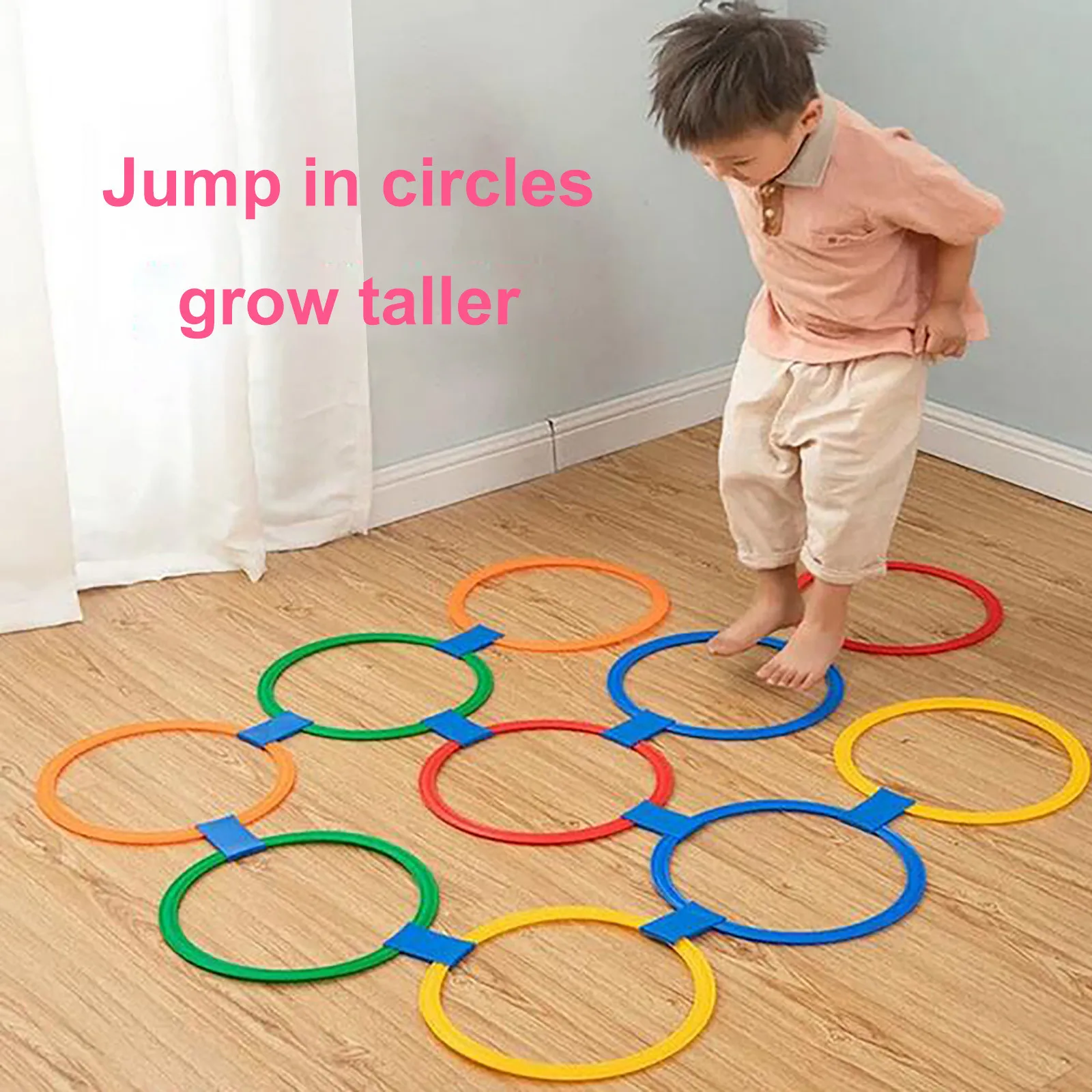 

Children Games Hopscotch Jump Rings Set Kids Sensory Play Indoor Outdoor With 10 Hoops And 10 Connectors Training Sports Toy