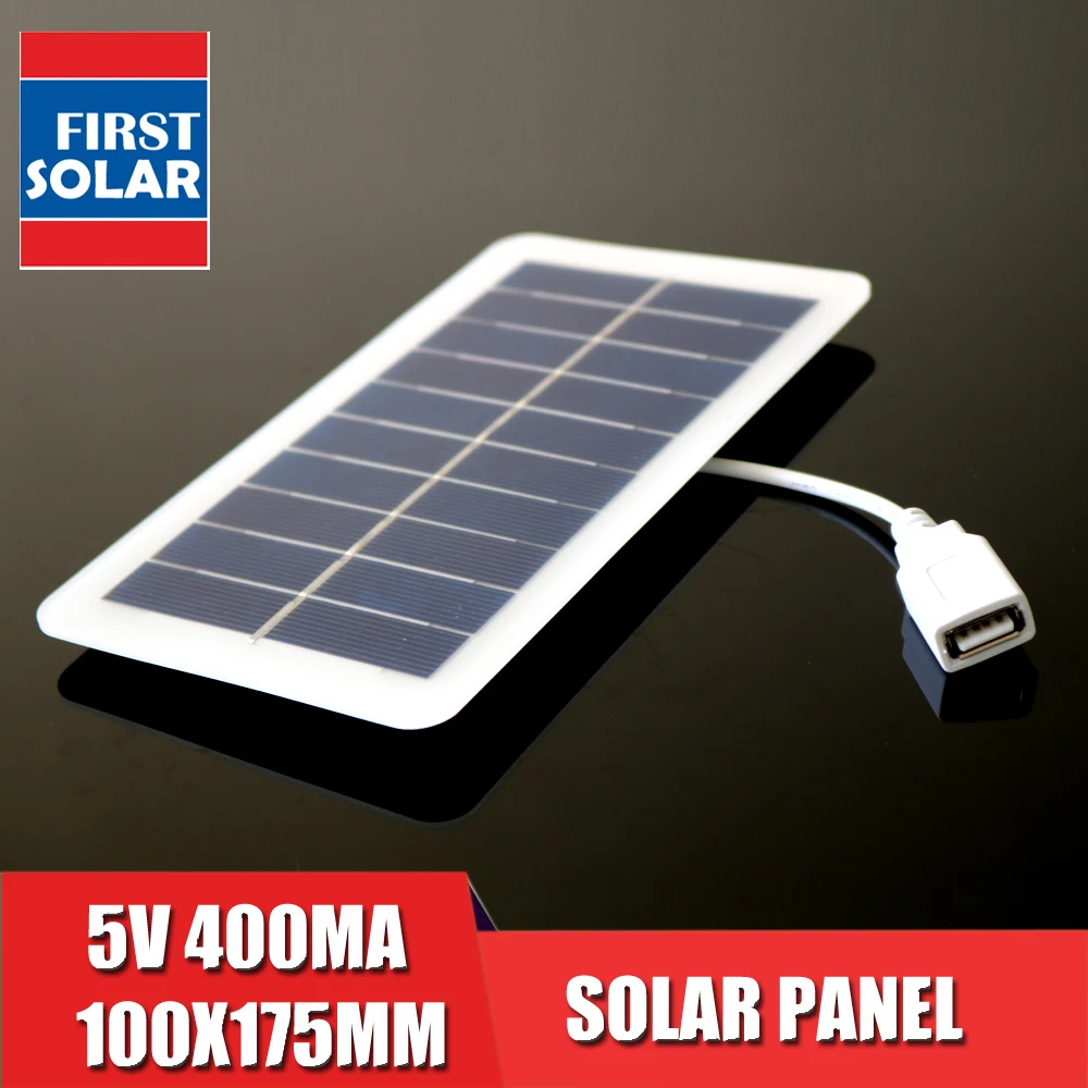 Солнечная панель постоянного тока 2 Вт 5 в USB с Micro выходом зарядное устройство